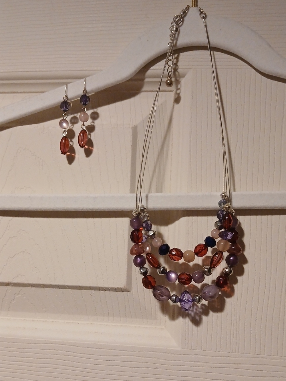 Multicolor Beaded Statement Necklace and Earring Set